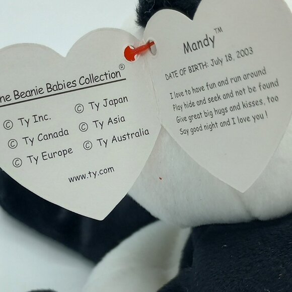 Vintage TY Beanie Baby Mandy Panda Bear - Retired 2004 - Plush Toy - Picture 8 of 12